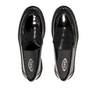 Tod's Black Penny-slot Patent Leather Loafers Size 7